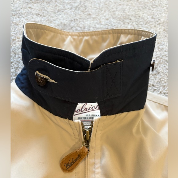 Woolrich Men's Vintage British Tan Windbreaker Jacket With Ear Warmer Collar - Picture 8 of 13